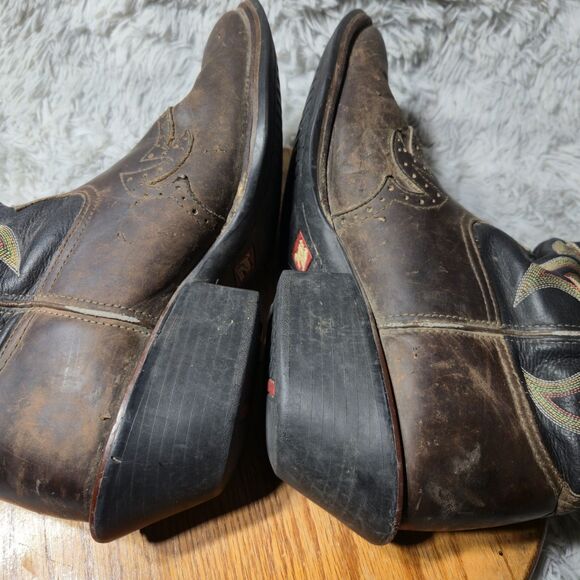 Vintage Tony Lama Mens 13D Buckaroo Leather Western Tall Shaft Embroidered Boots - Picture 13 of 16